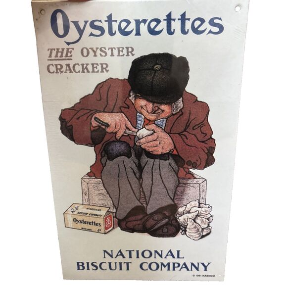 Sealed Oysterettes Nabisco 1991 Cardboard Ad Sign (Nostalgia Ink) 7x10.5 - Picture 1 of 4